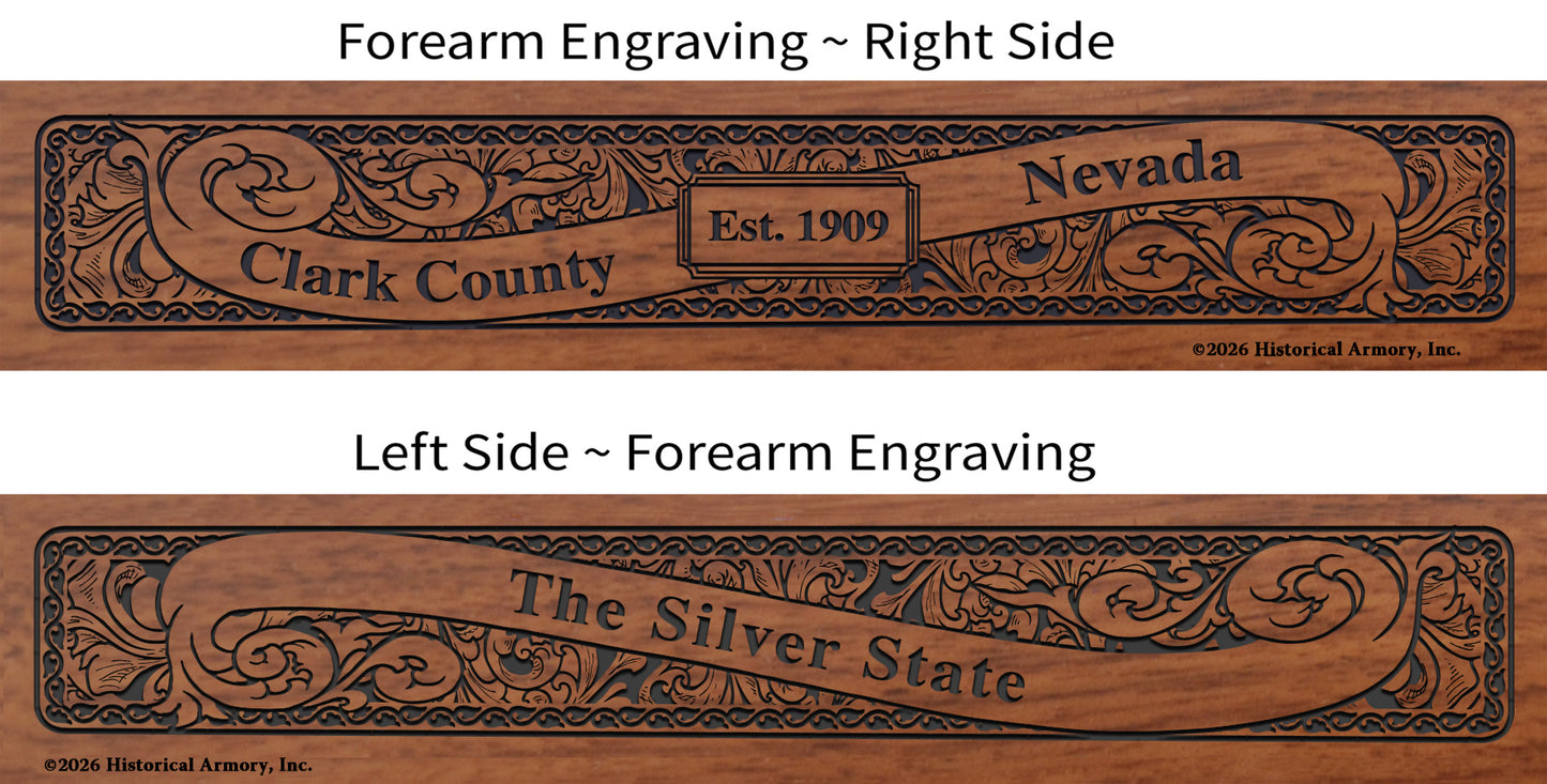 Clark County Nevada Engraved Rifle Forearm