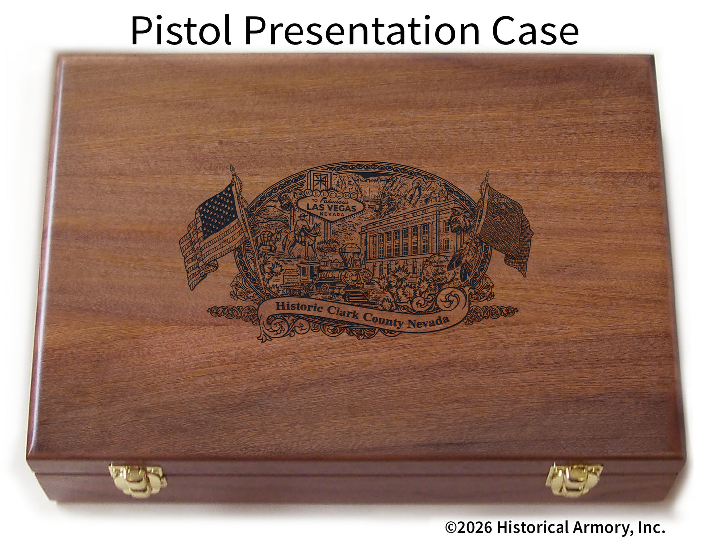 Clark County Nevada Engraved .45 Auto Ruger 1911 Presentation Case
