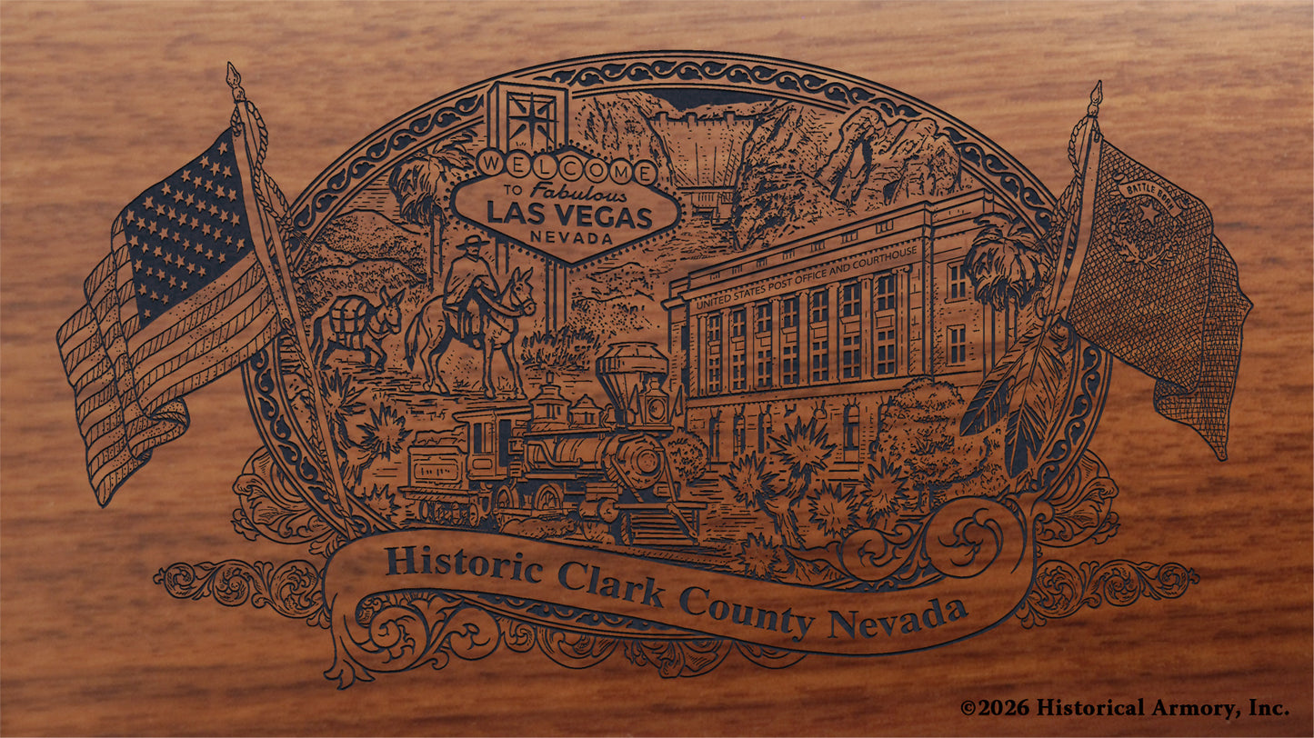 Clark County Nevada Engraved Rifle Buttstock
