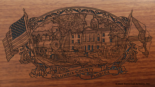 Columbia county florida engraved rifle buttstock