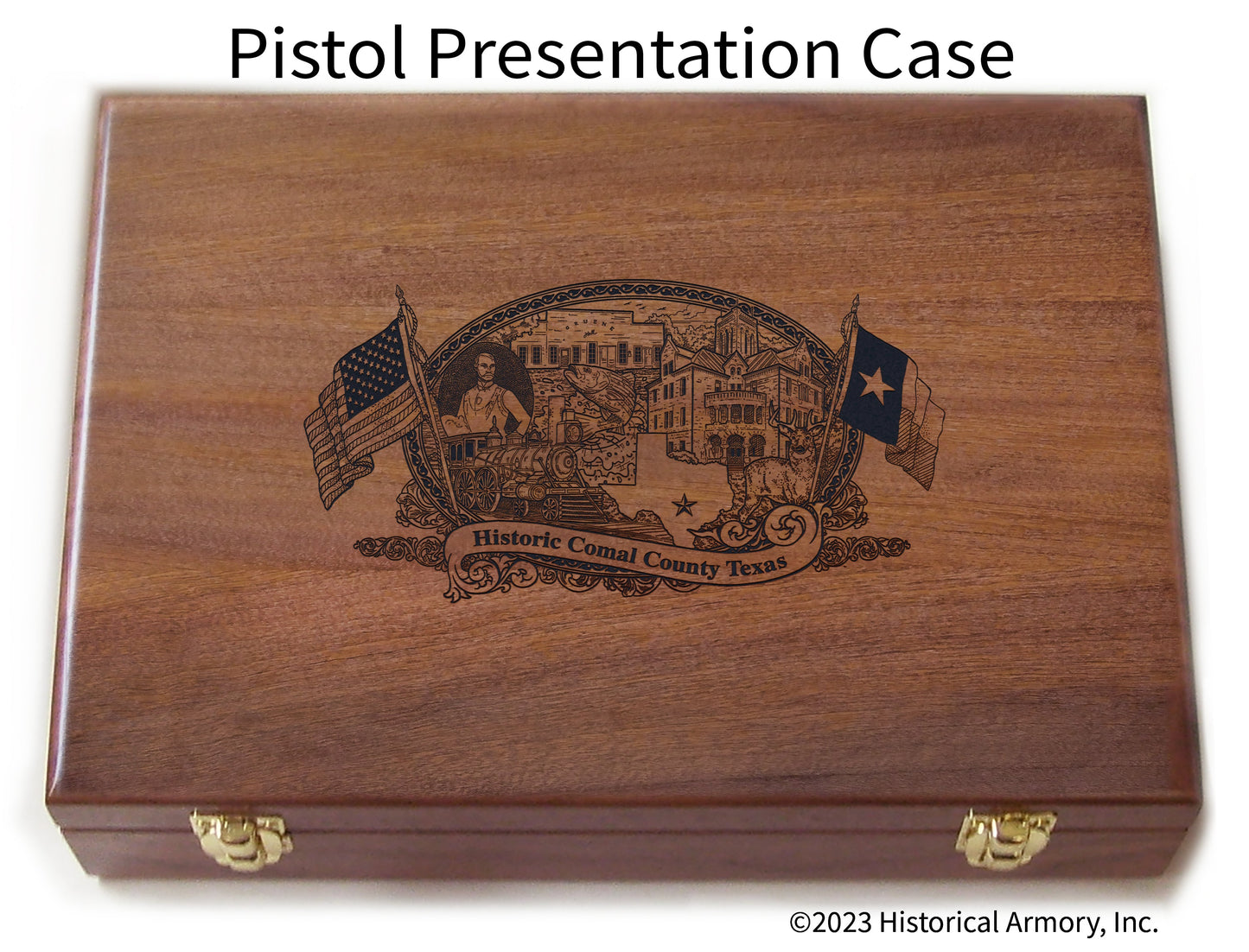 Comal County Texas Engraved .45 Auto Ruger 1911 Presentation Case