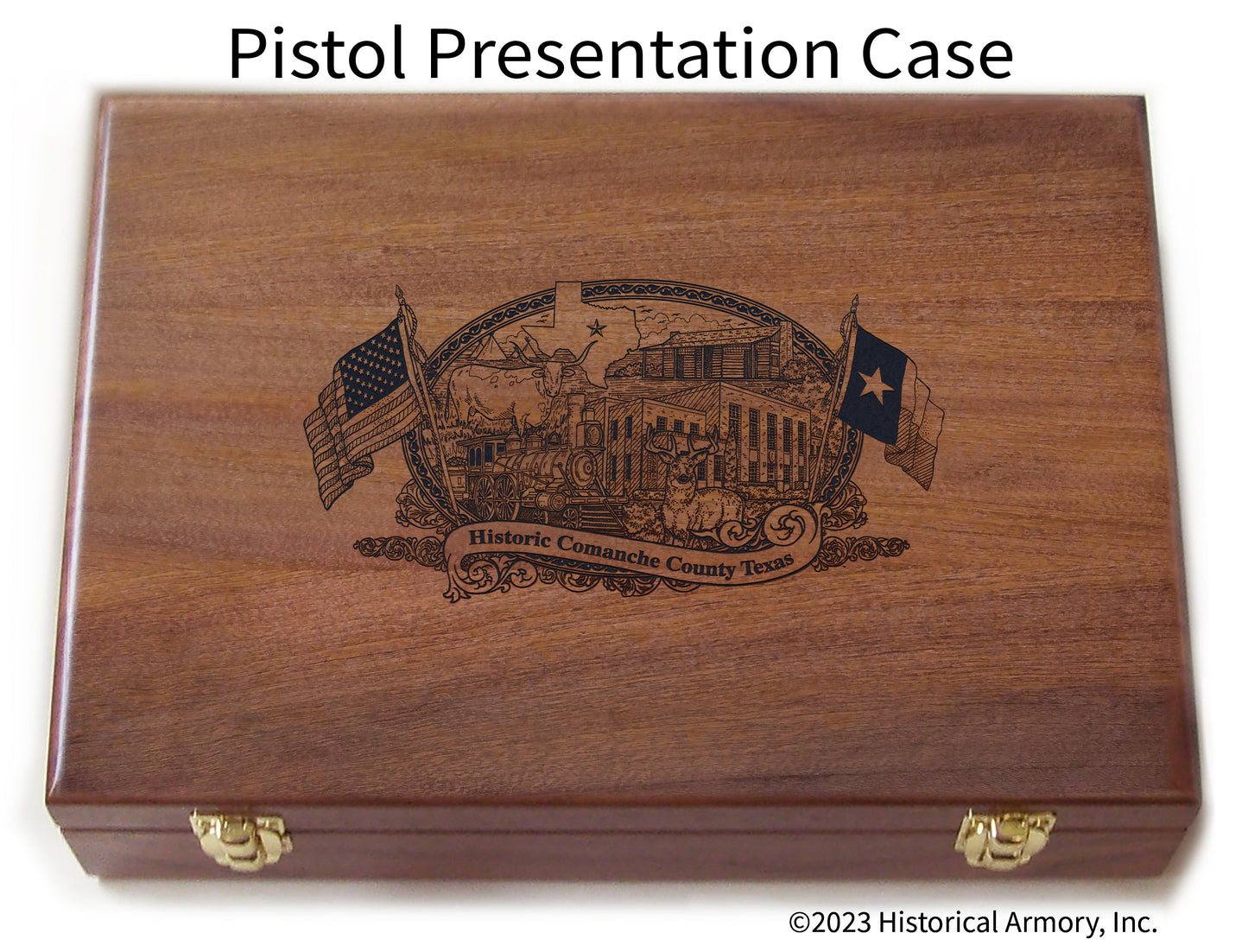 Comanche County Texas Engraved .45 Auto Ruger 1911 Presentation Case