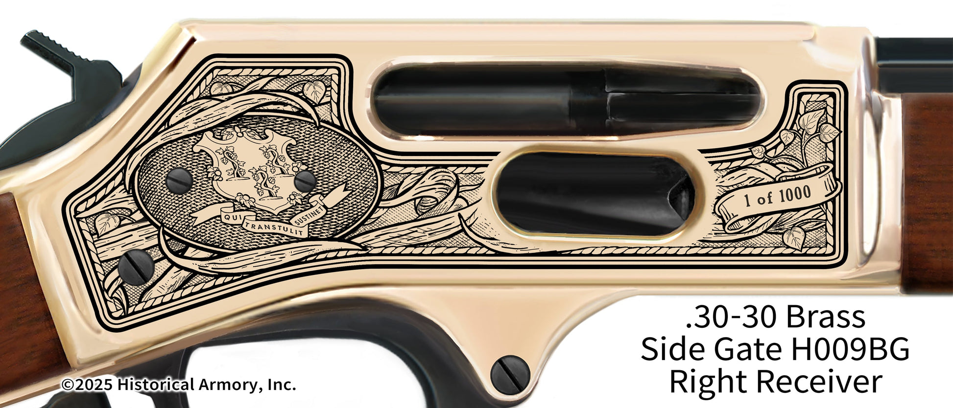 Connecticut  Agricultural Heritage Engraved Henry .30-30 Brass Side Gate H009BG Rifle