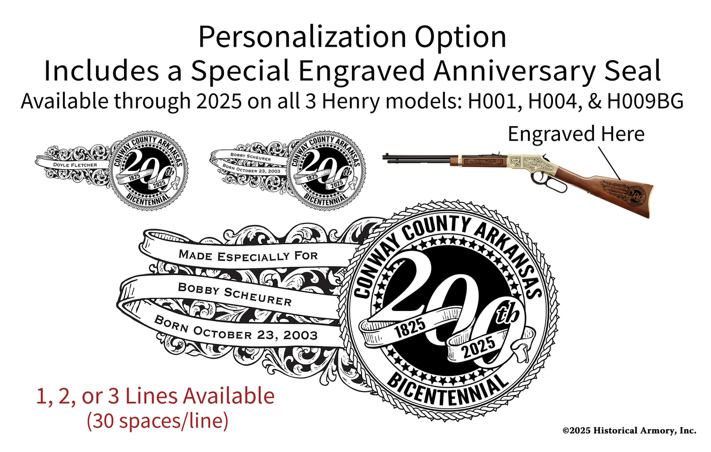 Conway County Arkansas Engraved Rifle