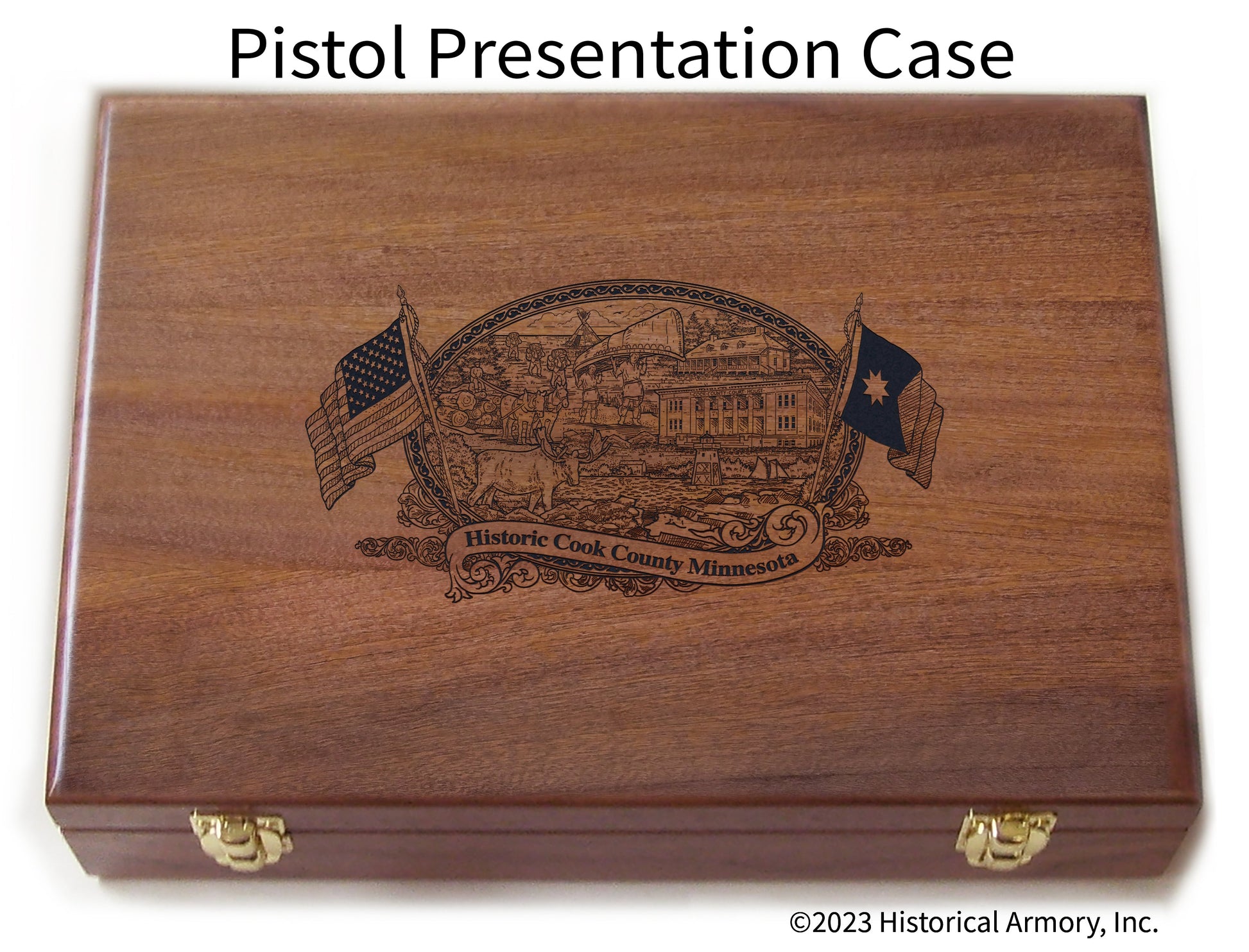 Cook County Minnesota Engraved .45 Auto Ruger 1911 Presentation Case