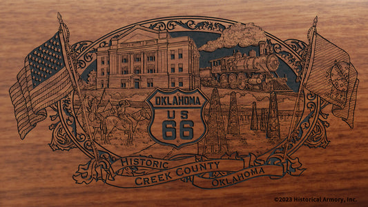 Creek County Oklahoma Engraved Rifle Buttstock