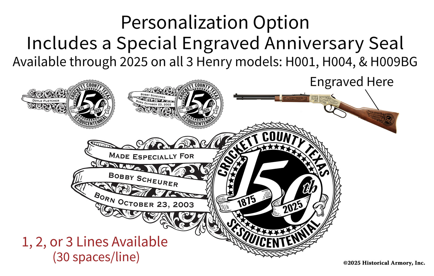 Crockett County Texas Engraved Rifle