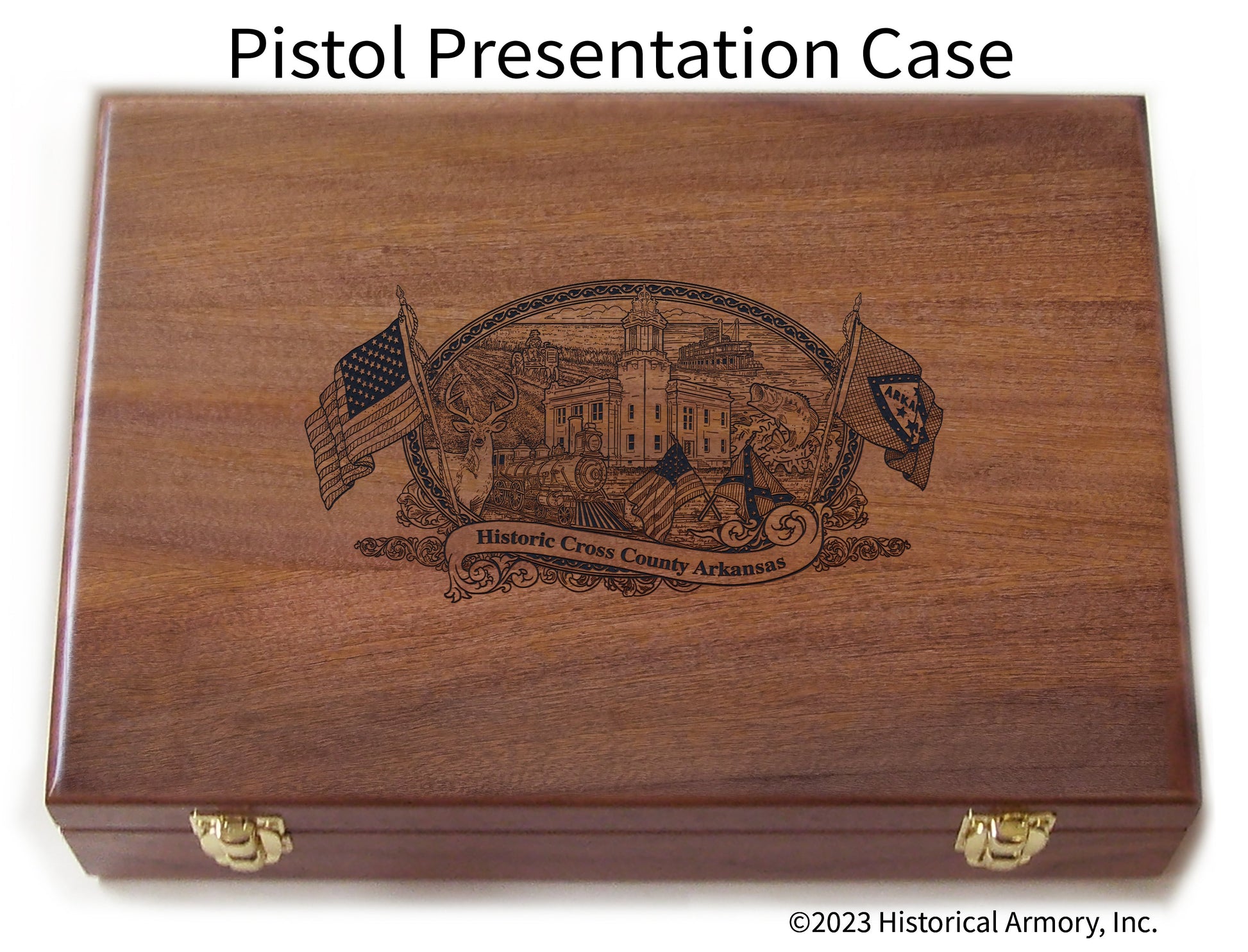 Cross County Arkansas Engraved .45 Auto Ruger 1911 Presentation Case