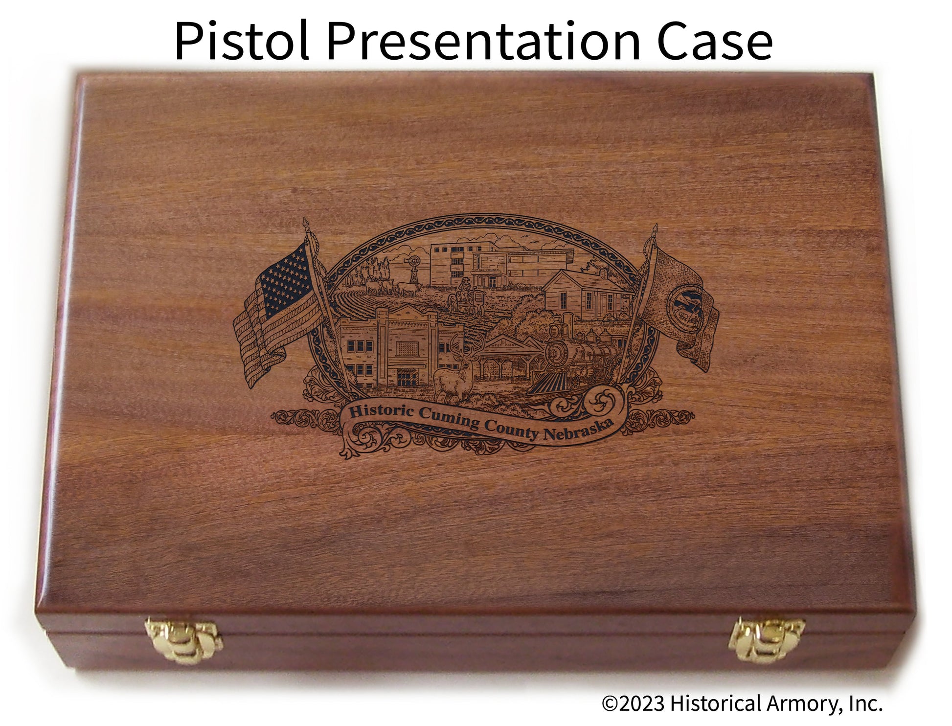 Cuming County Nebraska Engraved .45 Auto Ruger 1911 Presentation Case