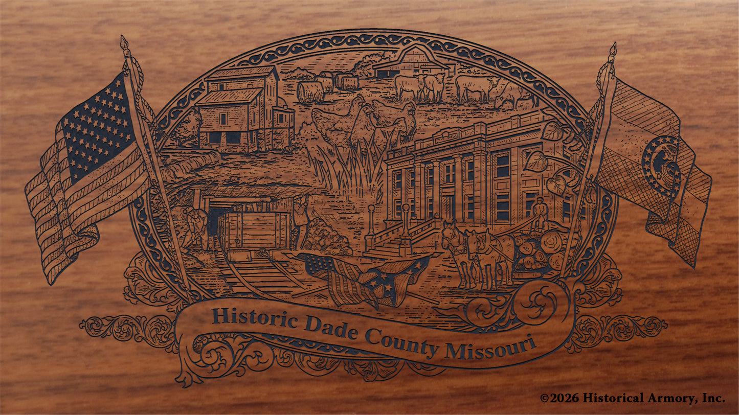 Dade County Missouri Engraved Rifle Buttstock