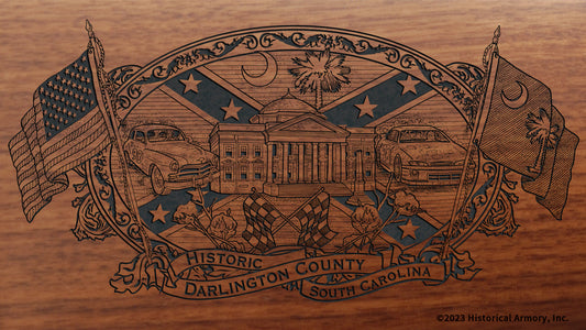 Darlington County South Carolina Engraved Rifle Buttstock