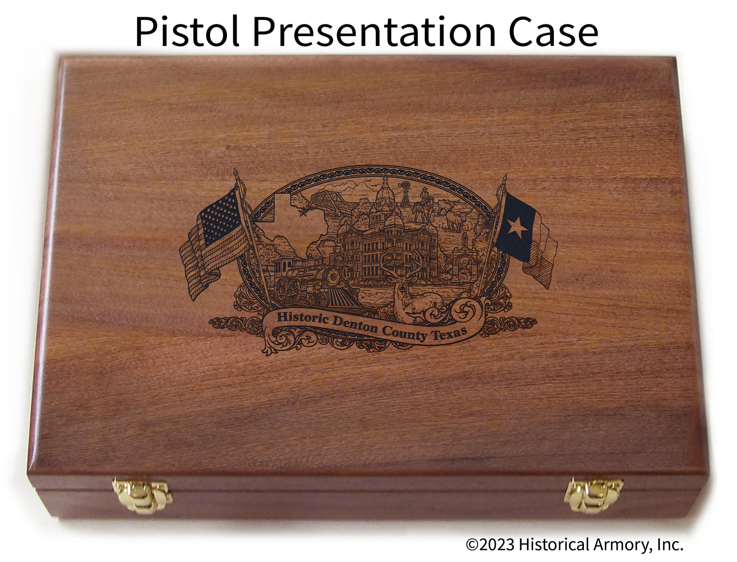 Denton County Texas Engraved .45 Auto Ruger 1911 Presentation Case