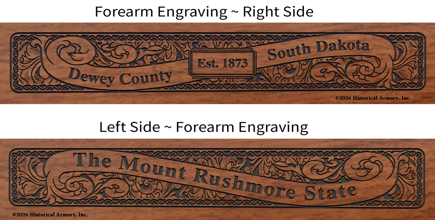 Dewey County South Dakota Engraved Rifle Forearm