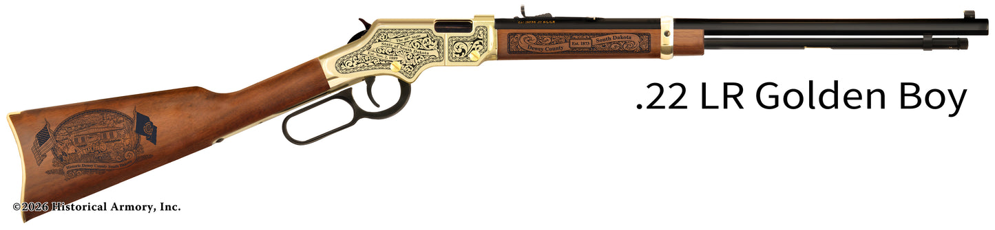 Dewey County South Dakota Engraved Henry Golden Boy Rifle
