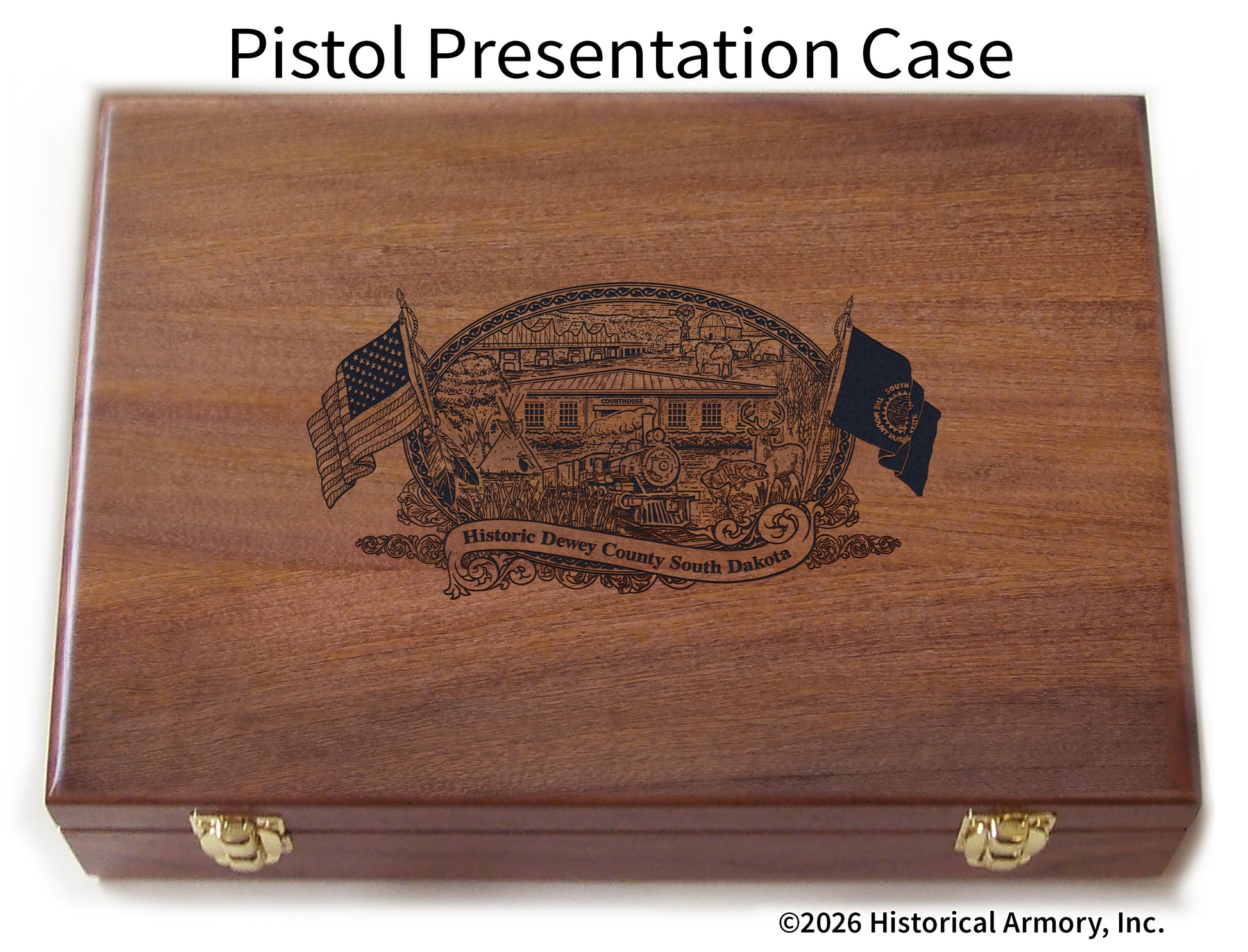 Dewey County South Dakota Engraved .45 Auto Ruger 1911 Presentation Case
