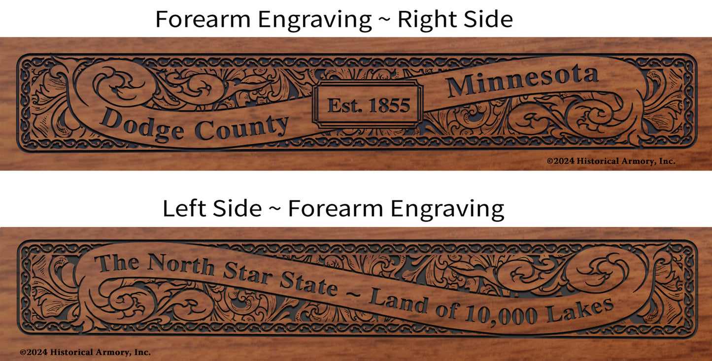 Dodge County Minnesota Engraved Rifle Forearm