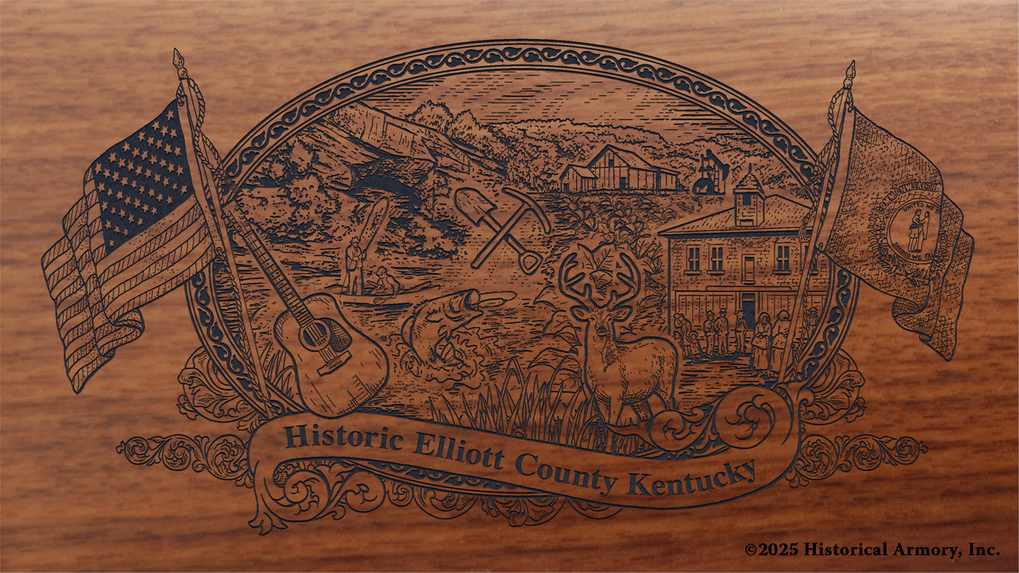 Elliott County Kentucky Engraved Rifle Buttstock