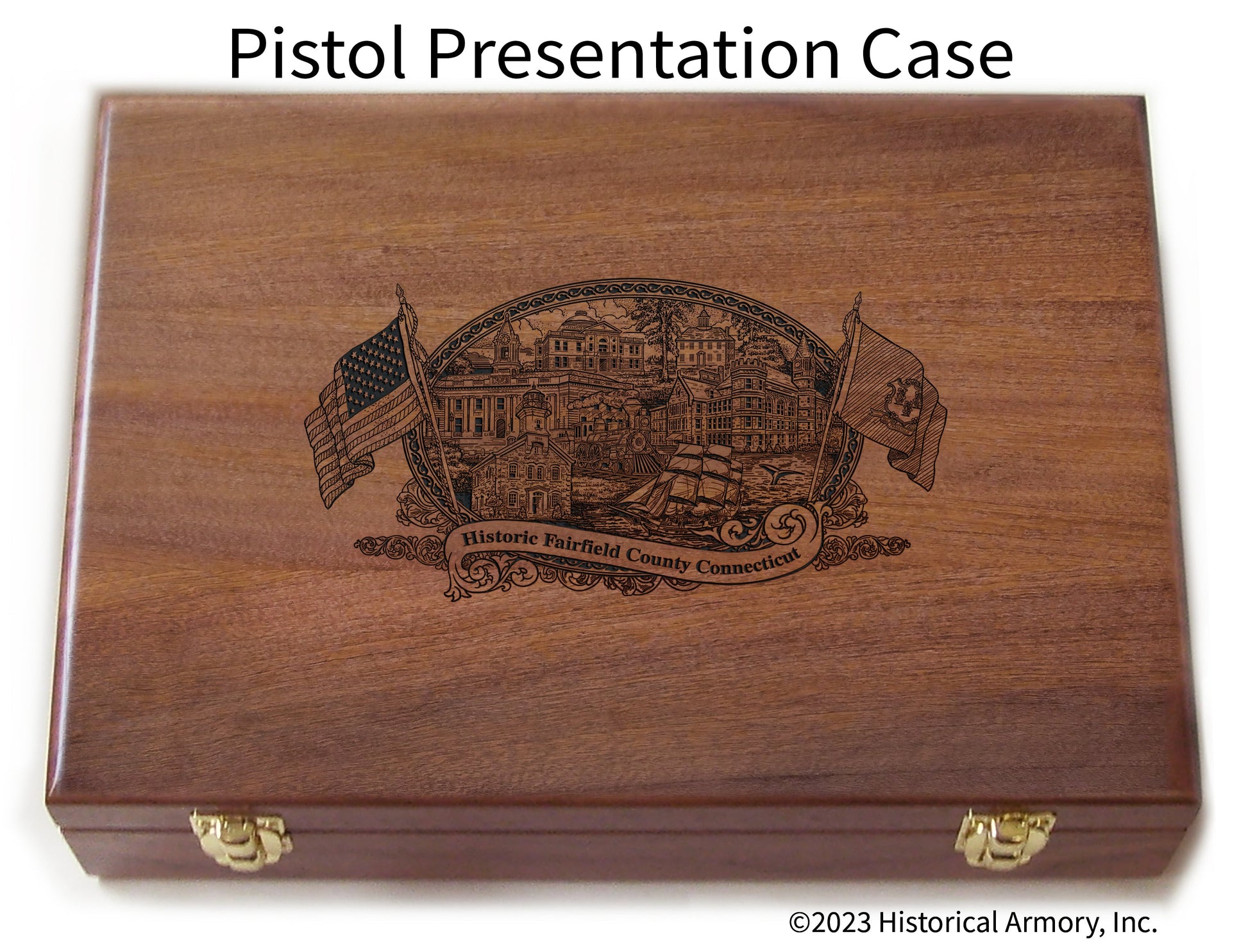 Fairfield County Connecticut Engraved .45 Auto Ruger 1911 Presentation Case