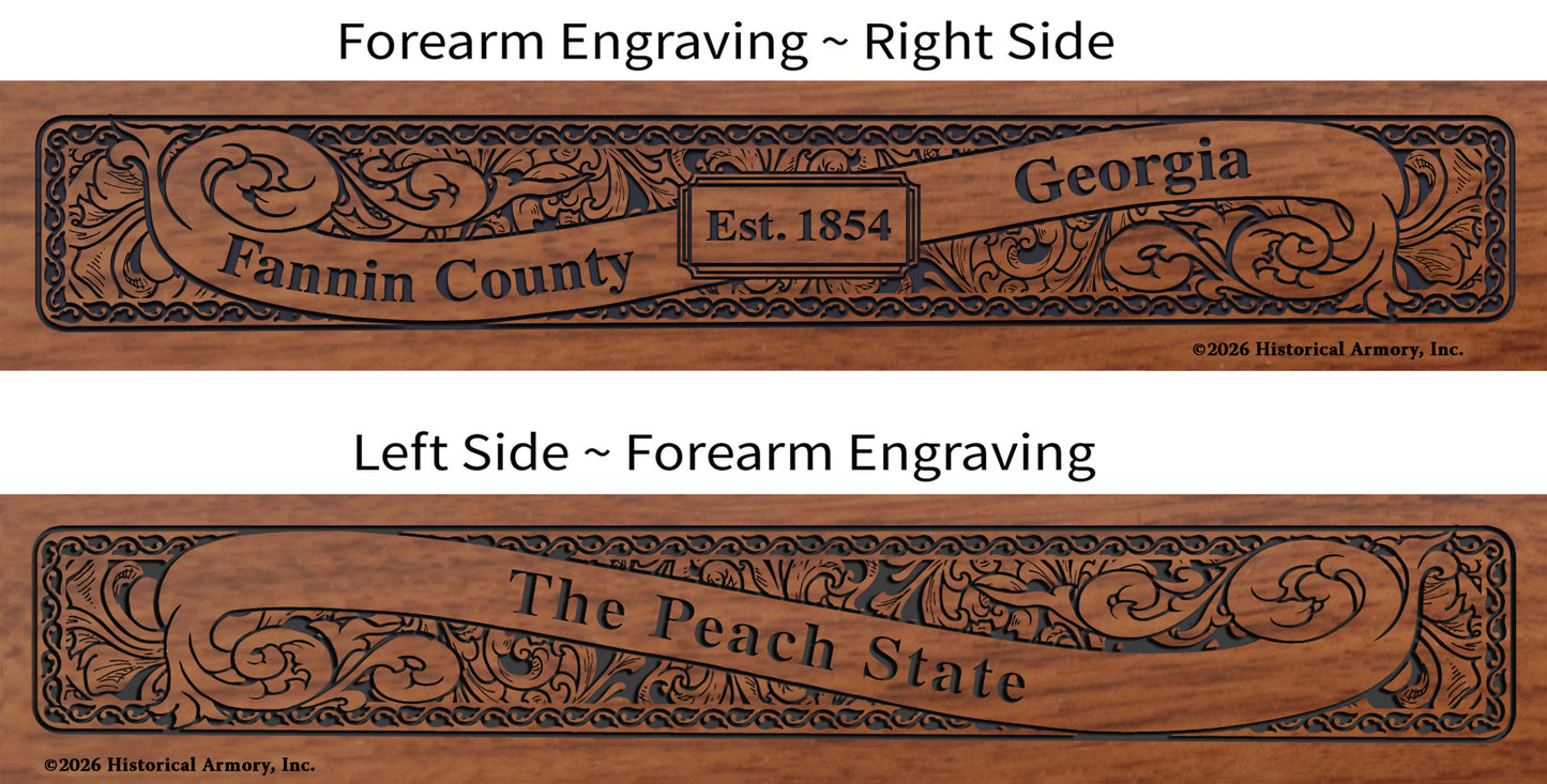 Fannin County Georgia Engraved Rifle Forearm
