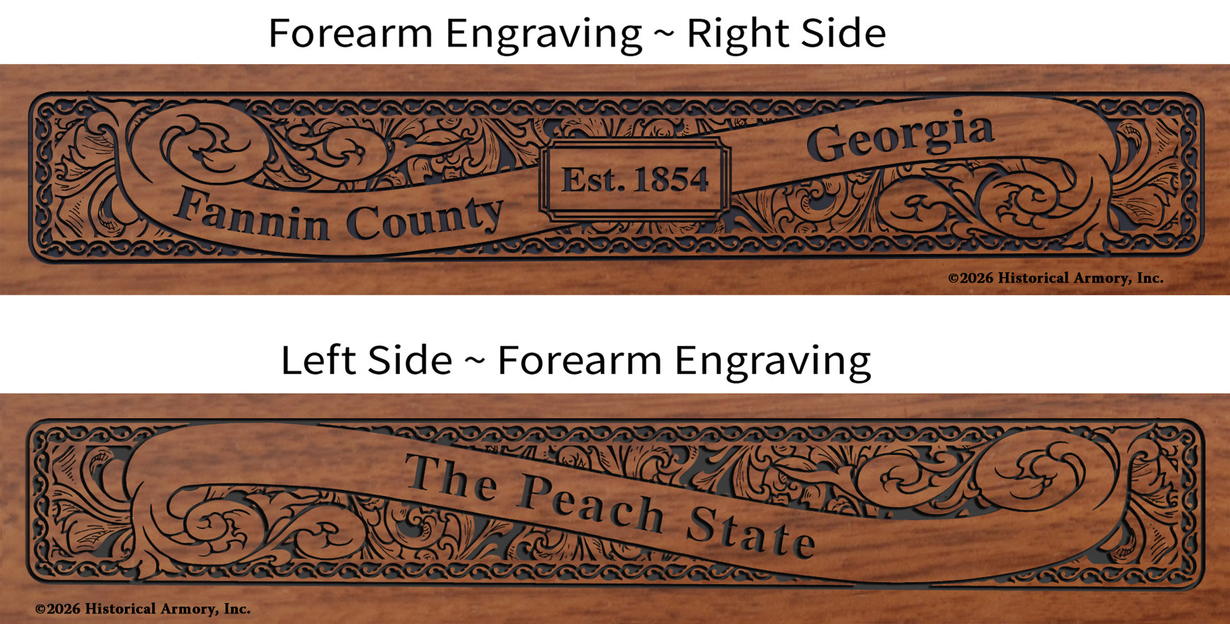 Fannin County Georgia Engraved Rifle Forearm