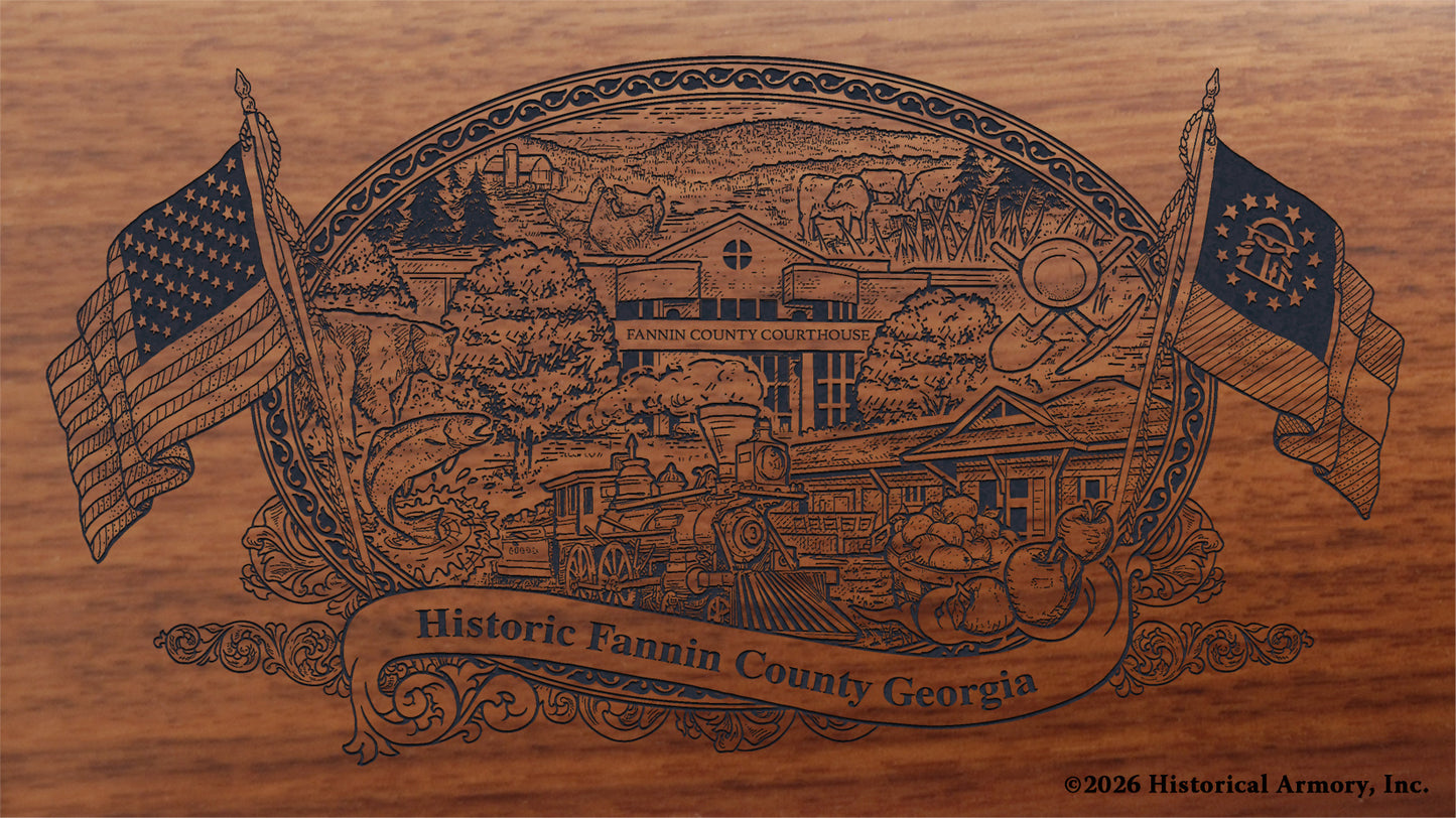 Fannin County Georgia Engraved Rifle Buttstock