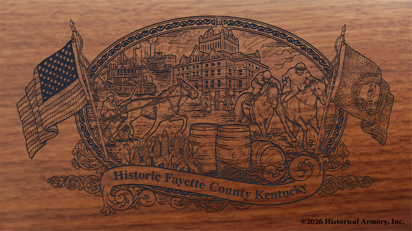 Fayette County Kentucky Engraved Rifle Buttstock