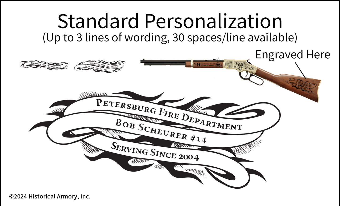 Thin Red Line Firefighter Personalized Engraved Rifle