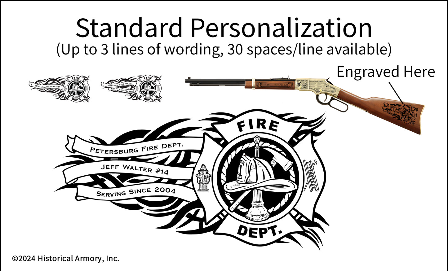 Classic American Firefighter Engraved Rifle