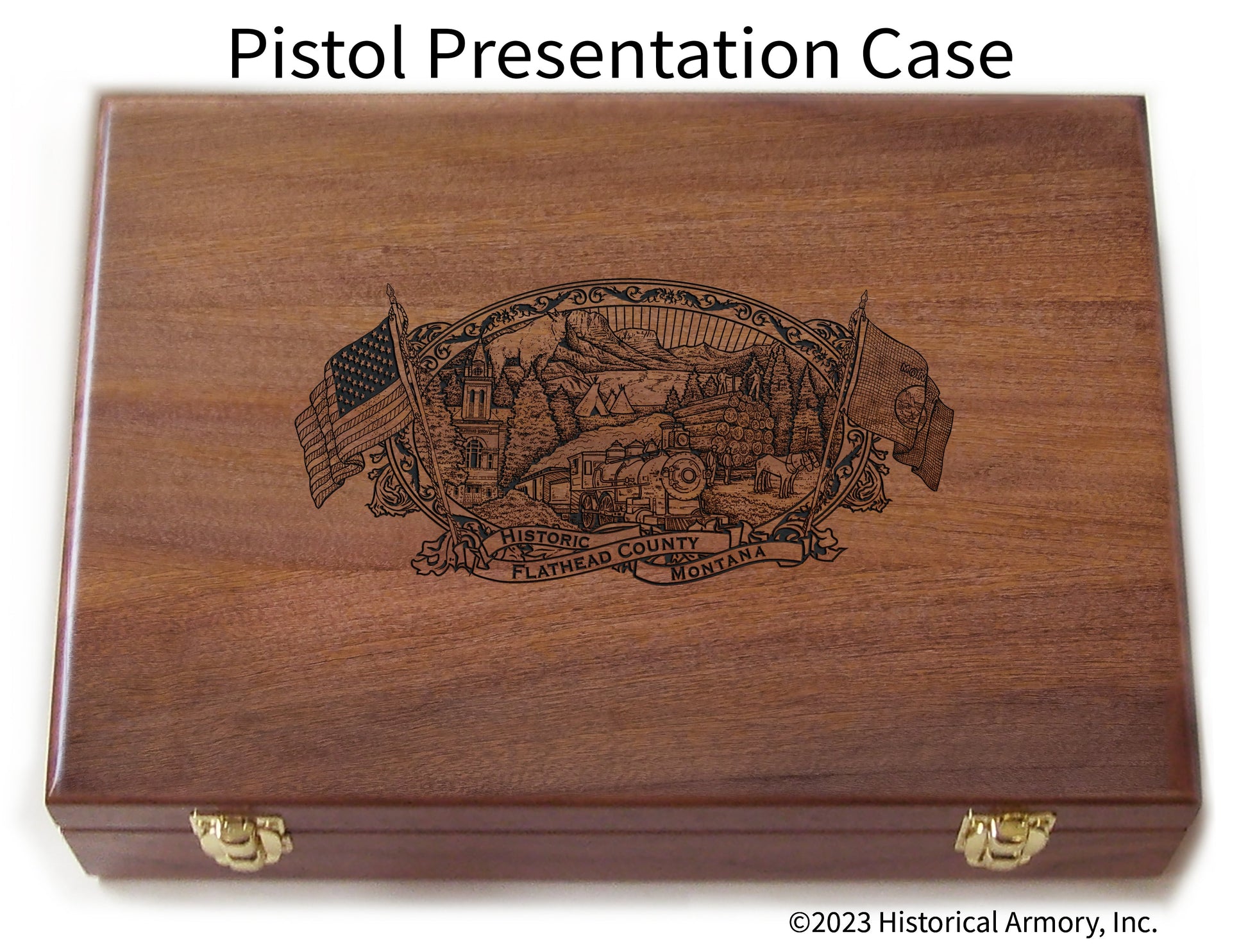Flathead County Montana Engraved .45 Auto Ruger 1911 Presentation Case