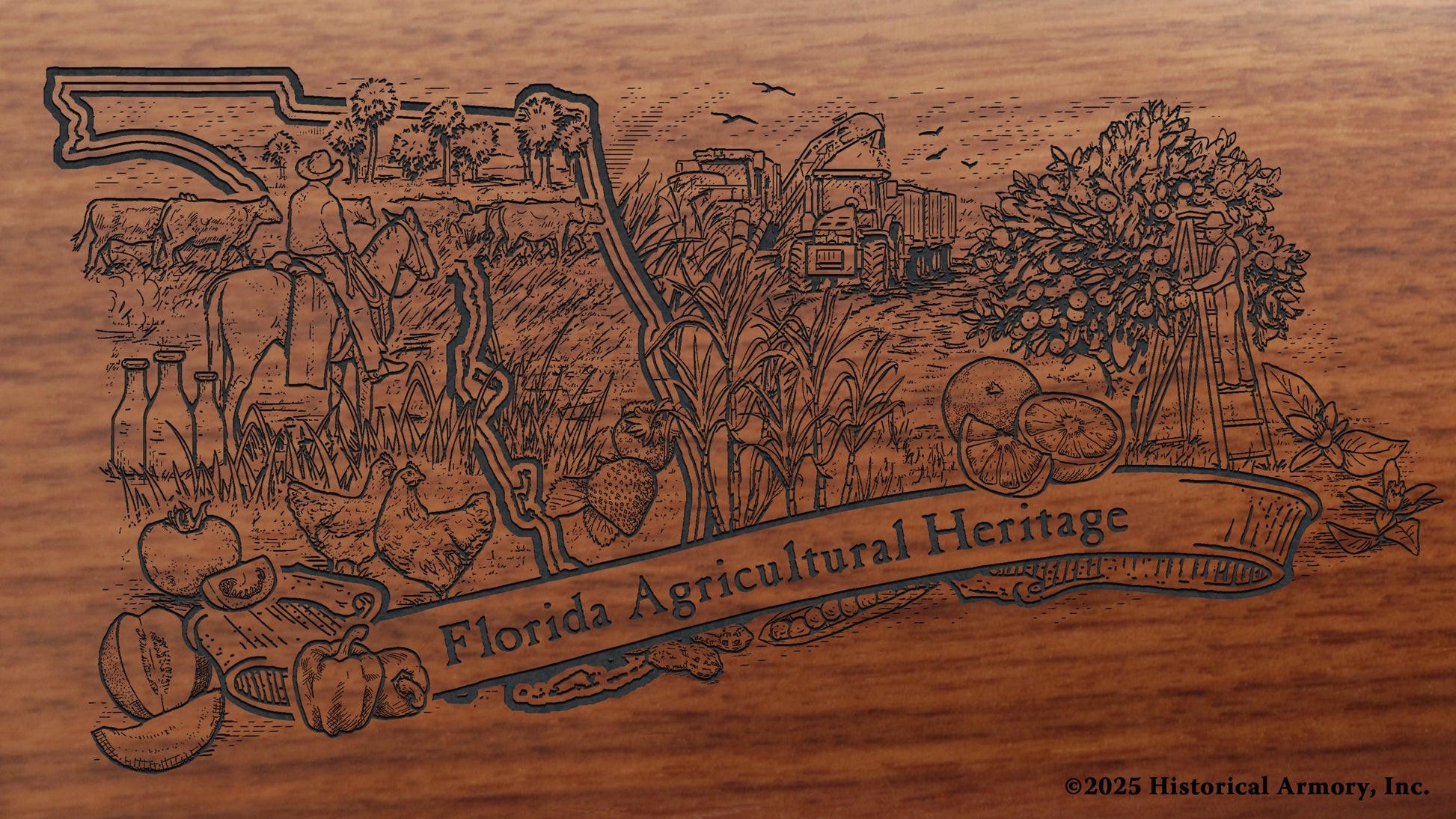 Florida Agricultural Heritage Engraved Rifle Buttstock