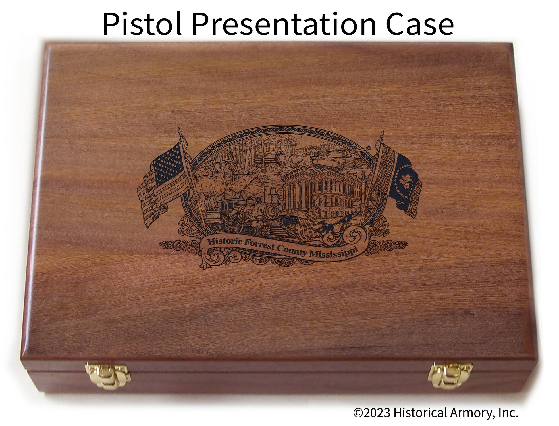 Forrest County Mississippi Engraved .45 Auto Ruger 1911 Presentation Case