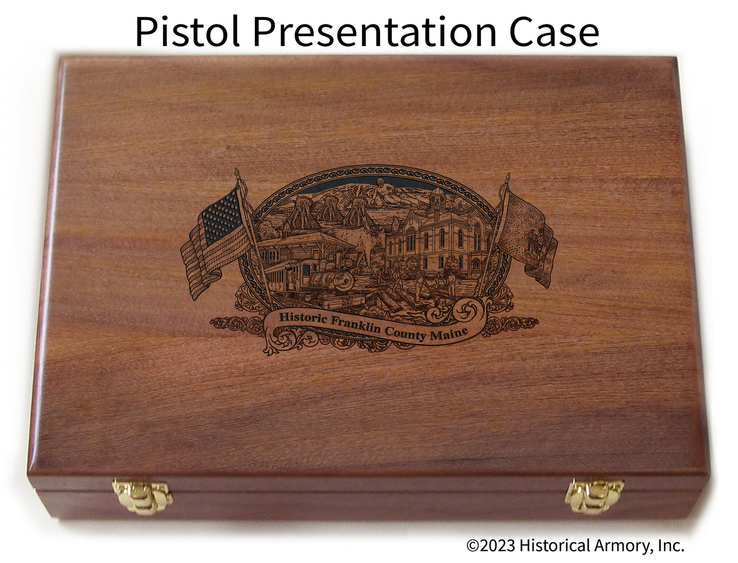 Franklin County Maine Engraved .45 Auto Ruger 1911 Presentation Case