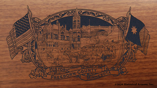 Freeborn County Minnesota Engraved Rifle Buttstock