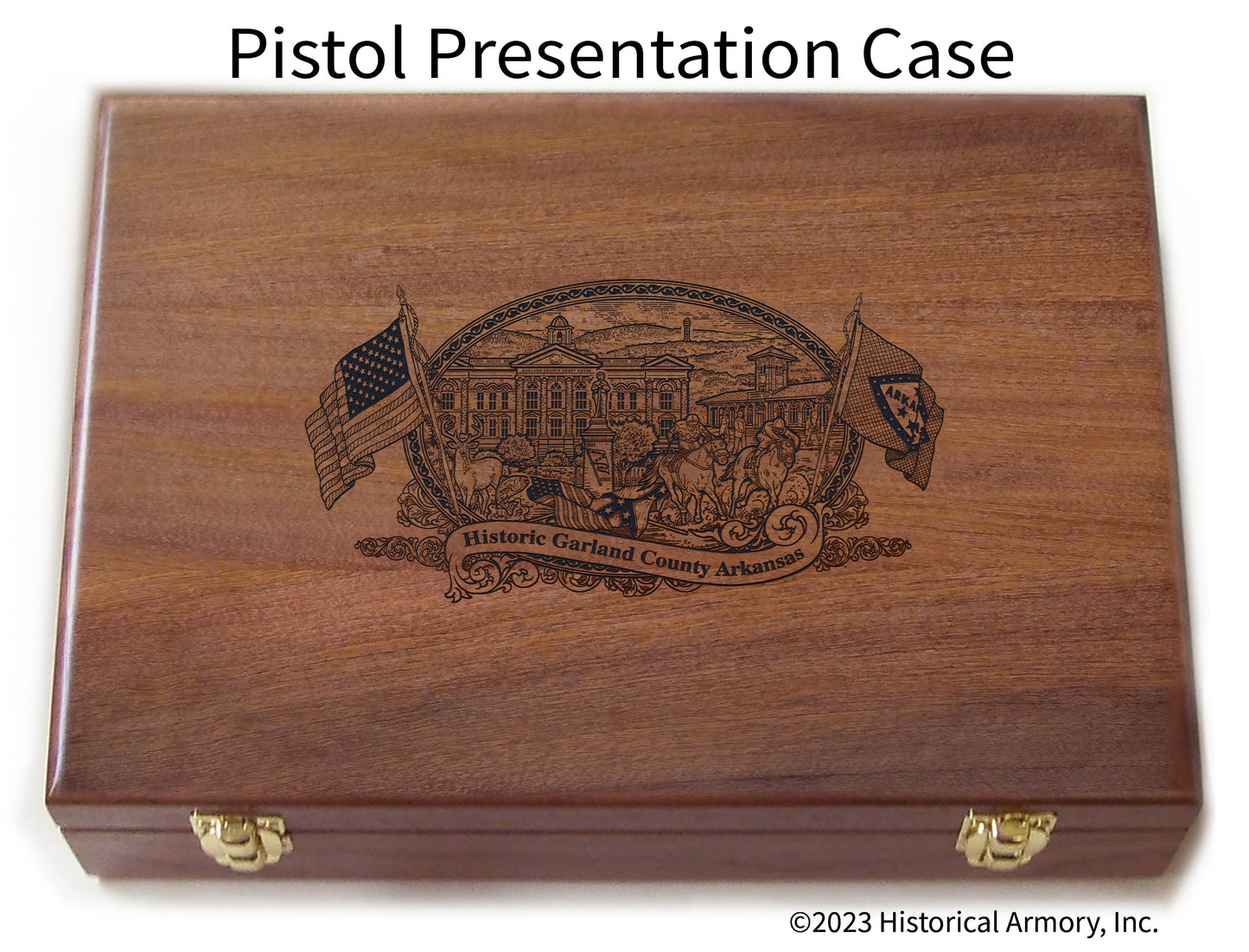 Garland County Arkansas Engraved .45 Auto Ruger 1911 Presentation Case