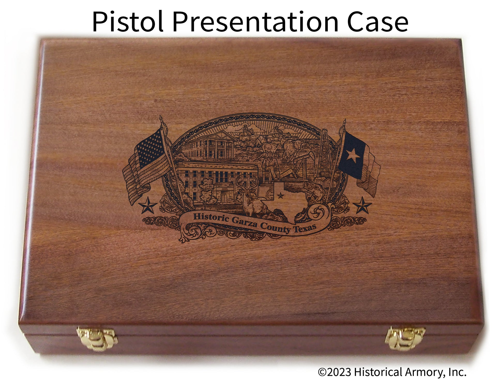Garza County Texas Engraved .45 Auto Ruger 1911 Presentation Case