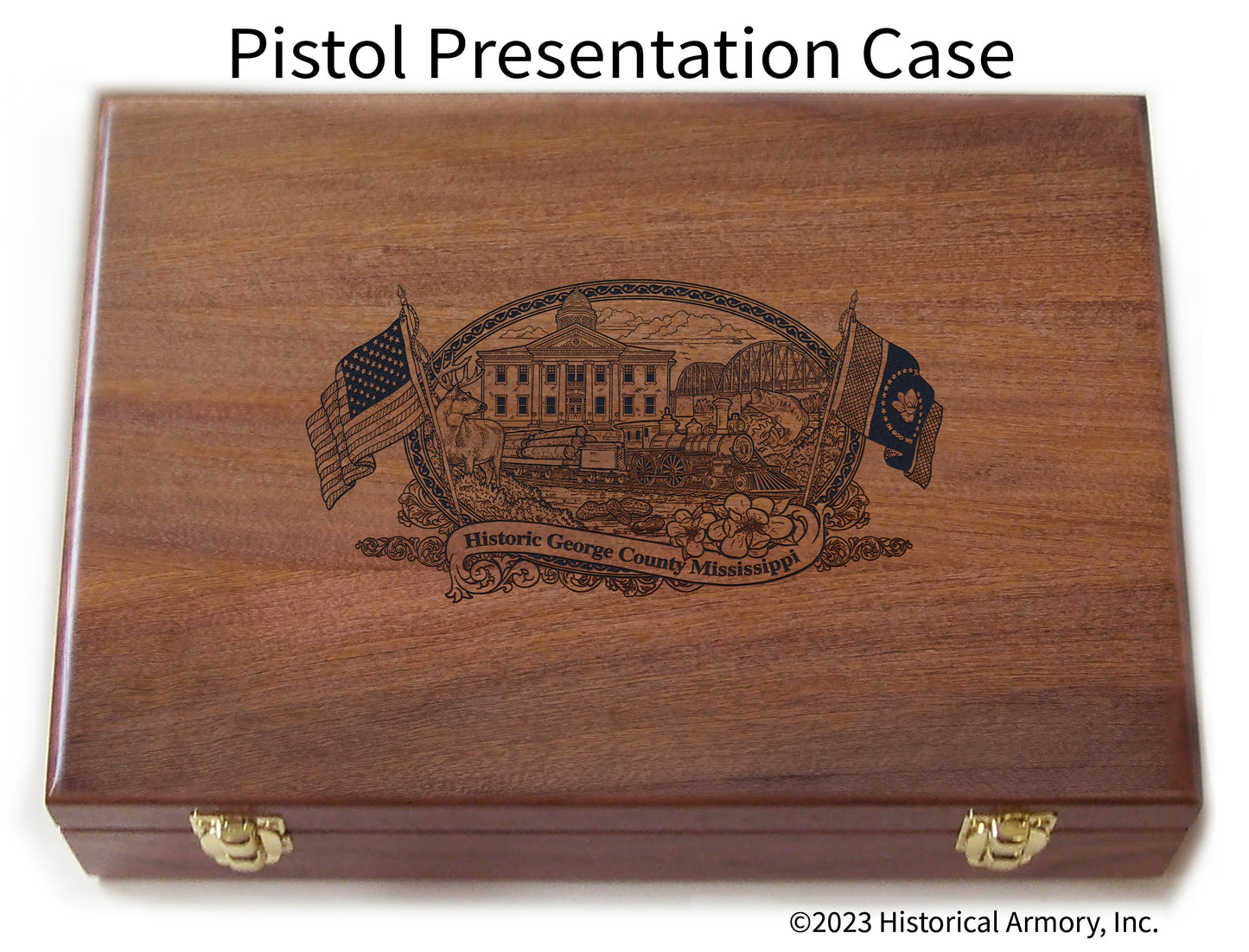 George County Mississippi Engraved .45 Auto Ruger 1911 Presentation Case