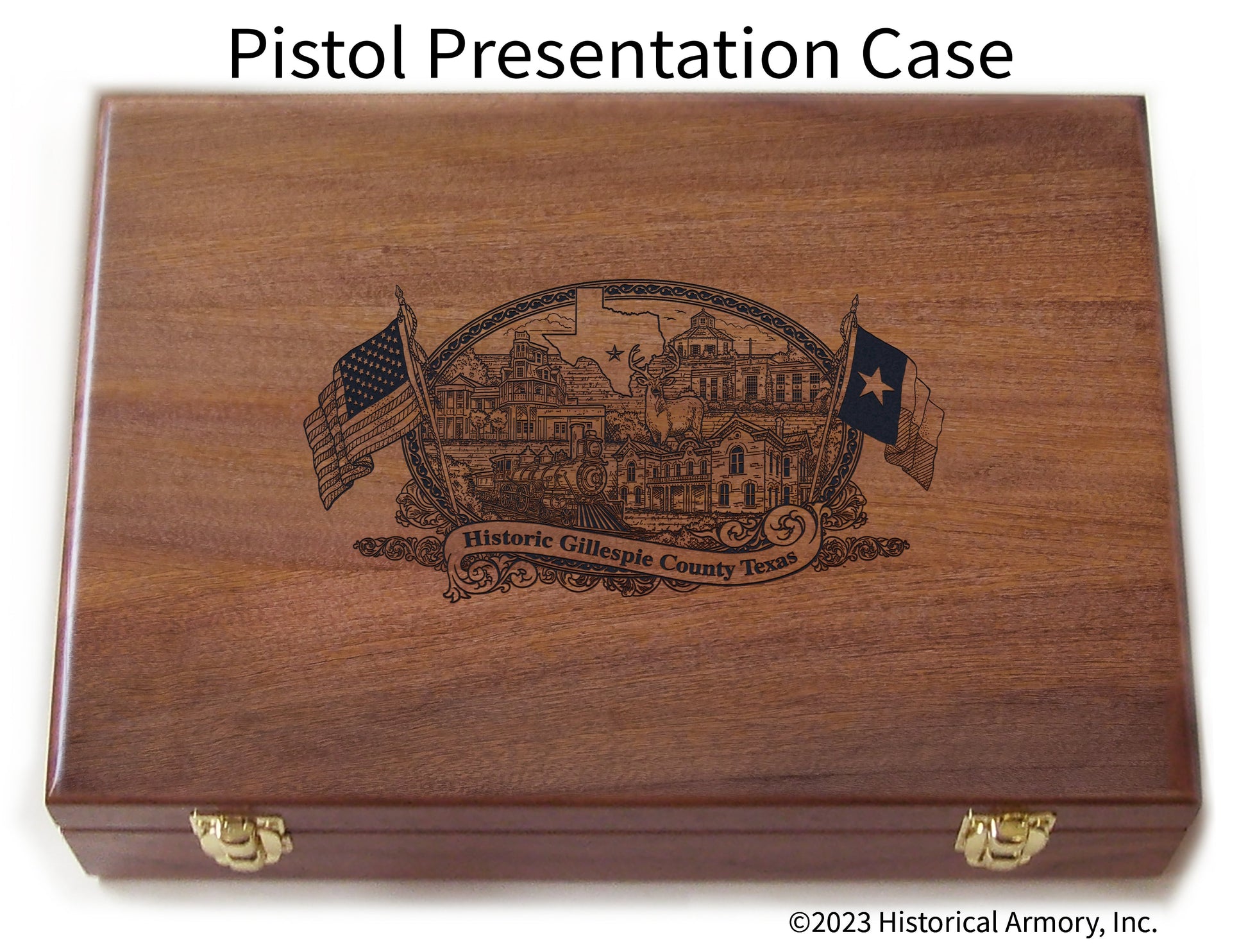 Gillespie County Texas Engraved .45 Auto Ruger 1911 Presentation Case