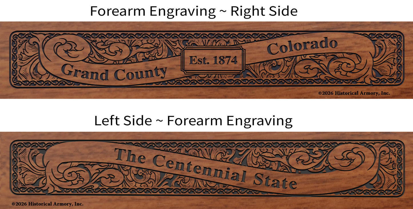 Grand County Colorado Engraved Rifle Forearm