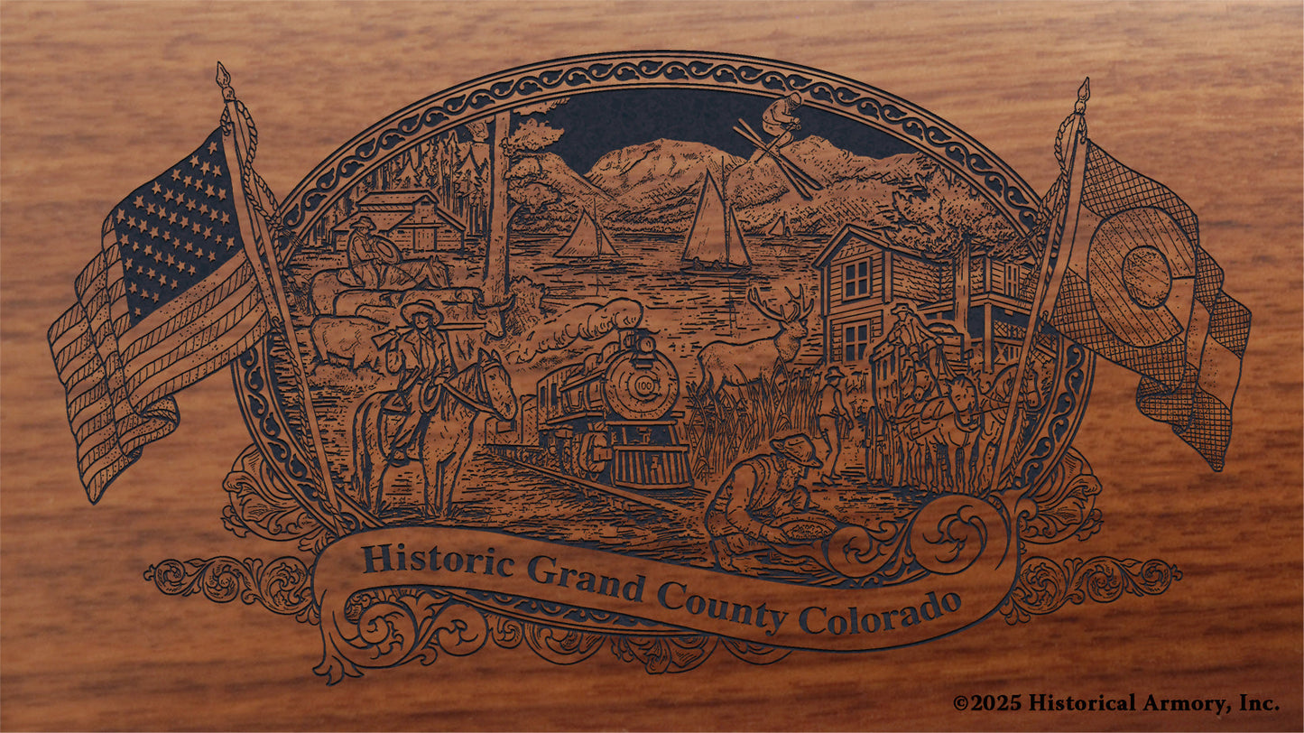 Grand County Colorado Engraved Rifle Buttstock