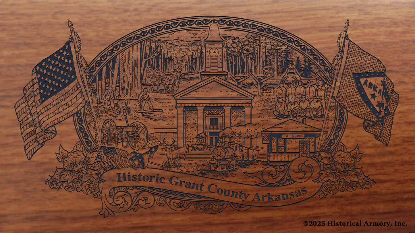 Grant County Arkansas Engraved Rifle Buttstock