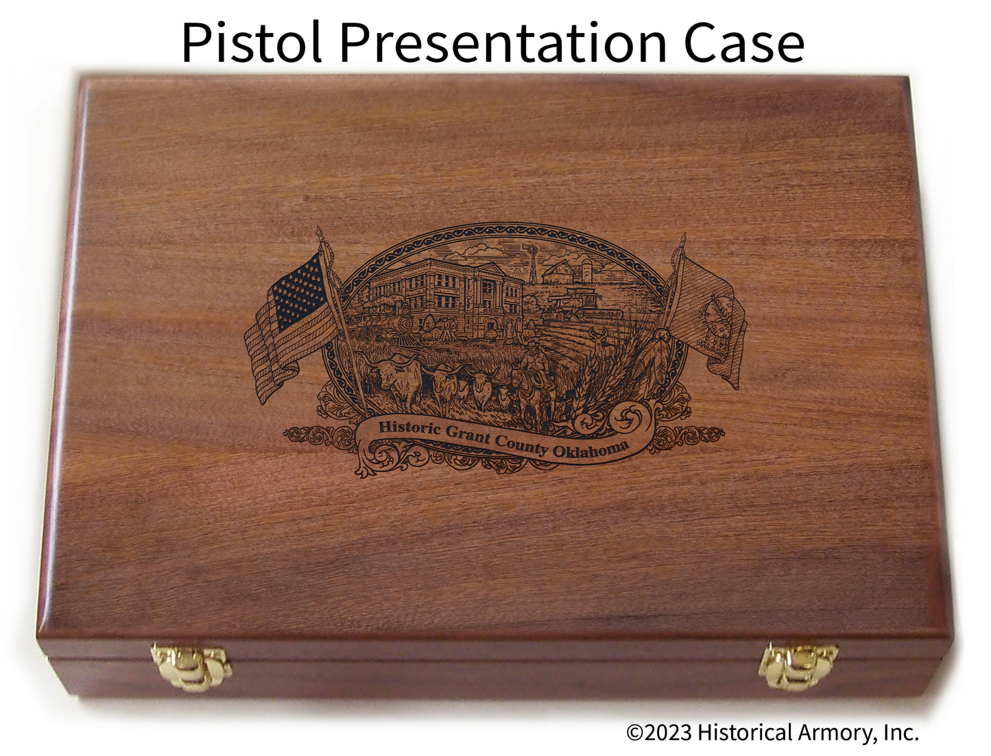 Grant County Oklahoma Engraved .45 Auto Ruger 1911 Presentation Case