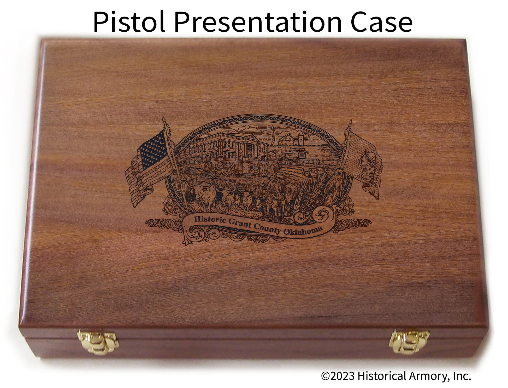 Grant County Oklahoma Engraved .45 Auto Ruger 1911 Presentation Case