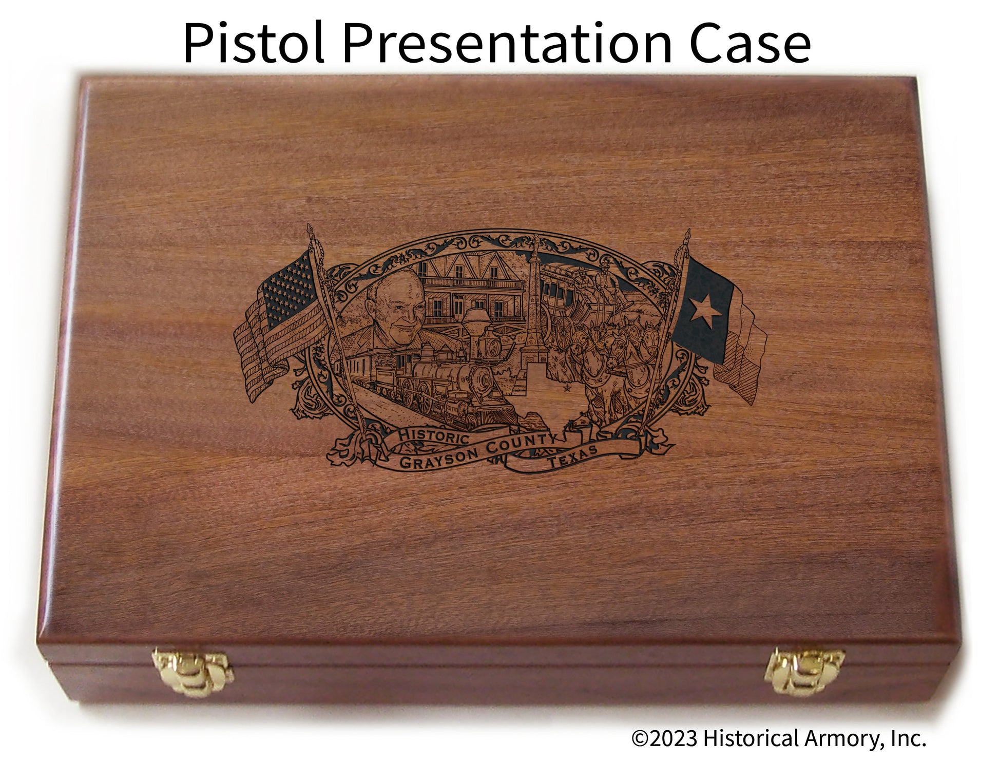 Grayson County Texas Engraved .45 Auto Ruger 1911 Presentation Case