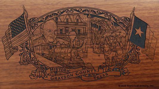 Grayson County Texas Engraved Rifle Buttstock