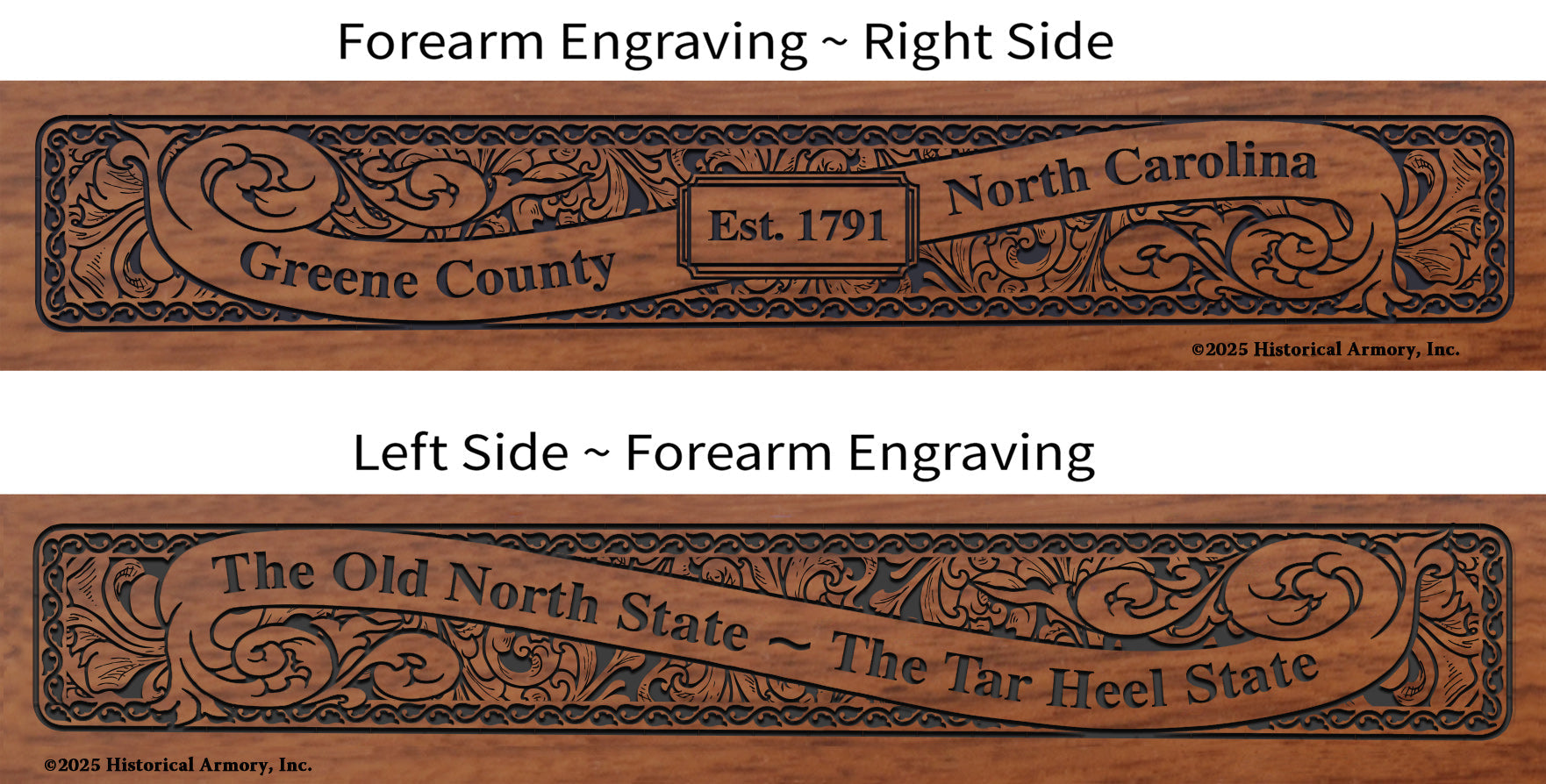 Greene County North Carolina Engraved Rifle Forearm