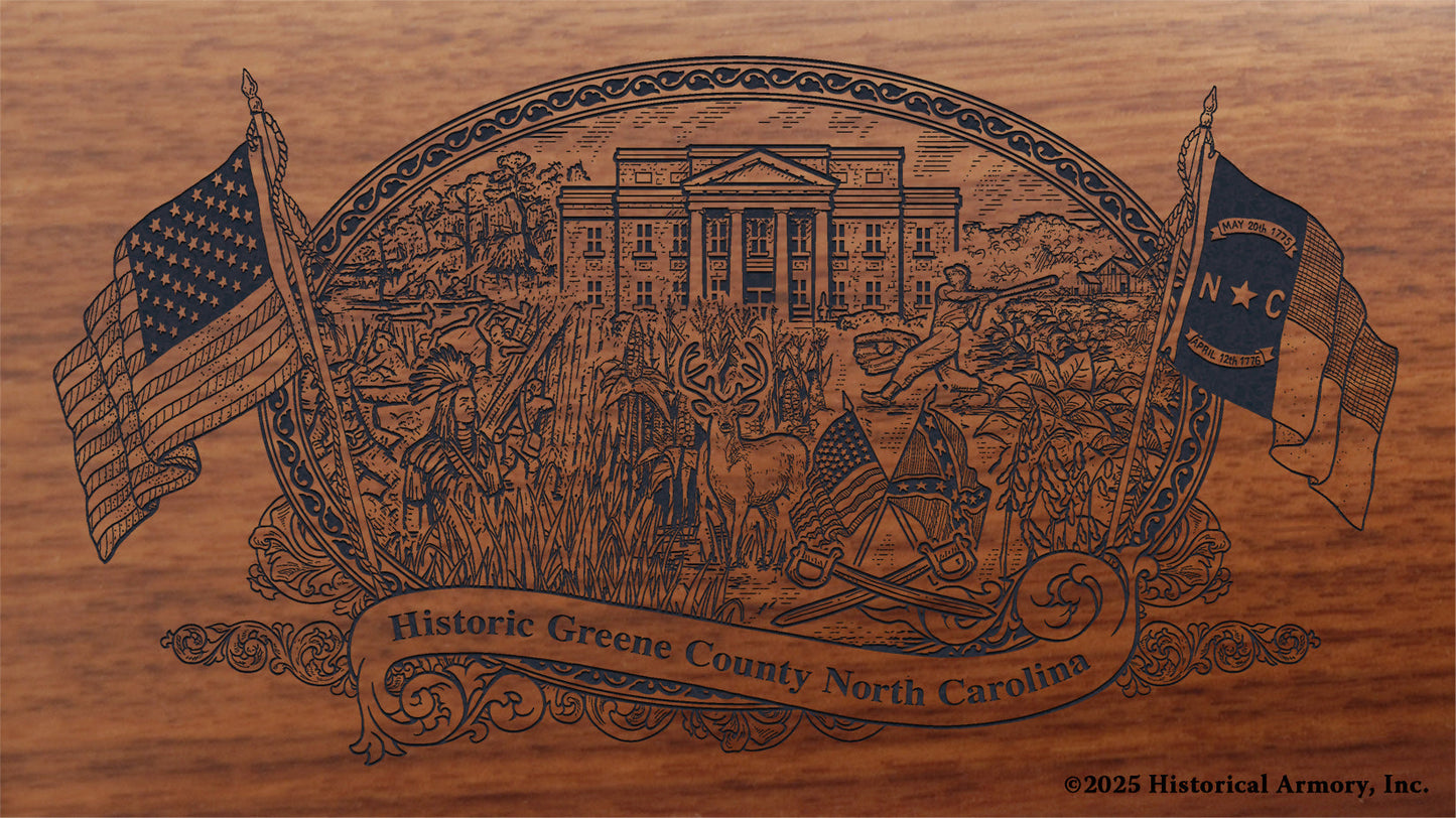 Greene County North Carolina Engraved Rifle Buttstock