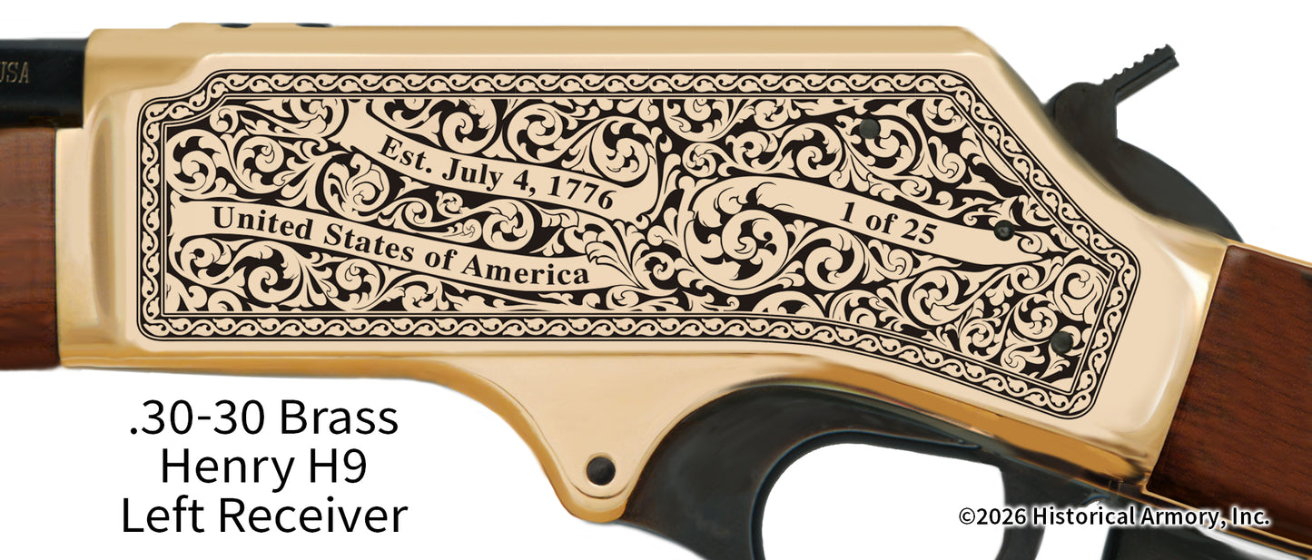 Engraved Henry .30-30 Brass Side Gate Rifle