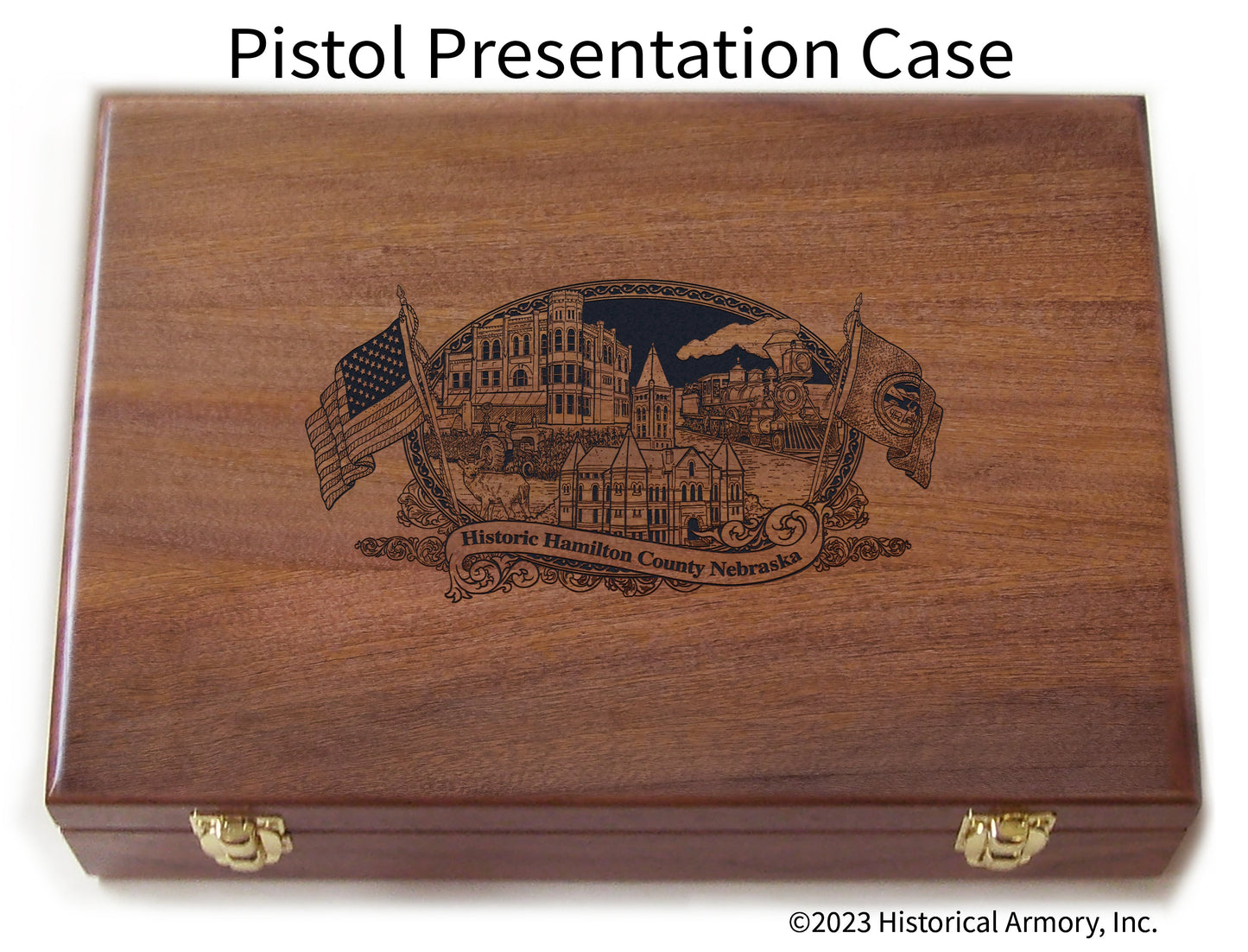 Hamilton County Nebraska Engraved .45 Auto Ruger 1911 Presentation Case