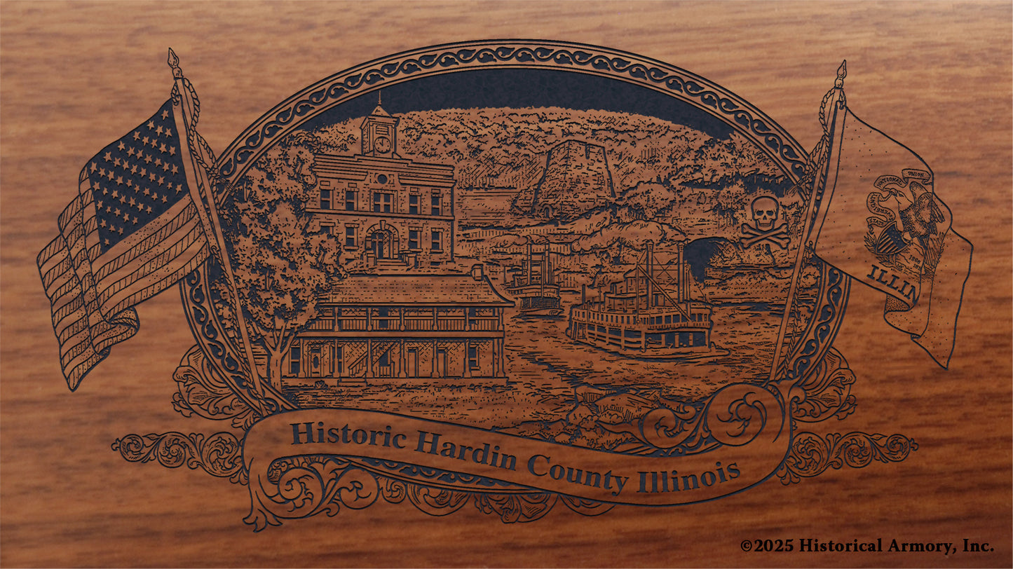 Engraved artwork | History of Hardin County Illinois | Historical Armory