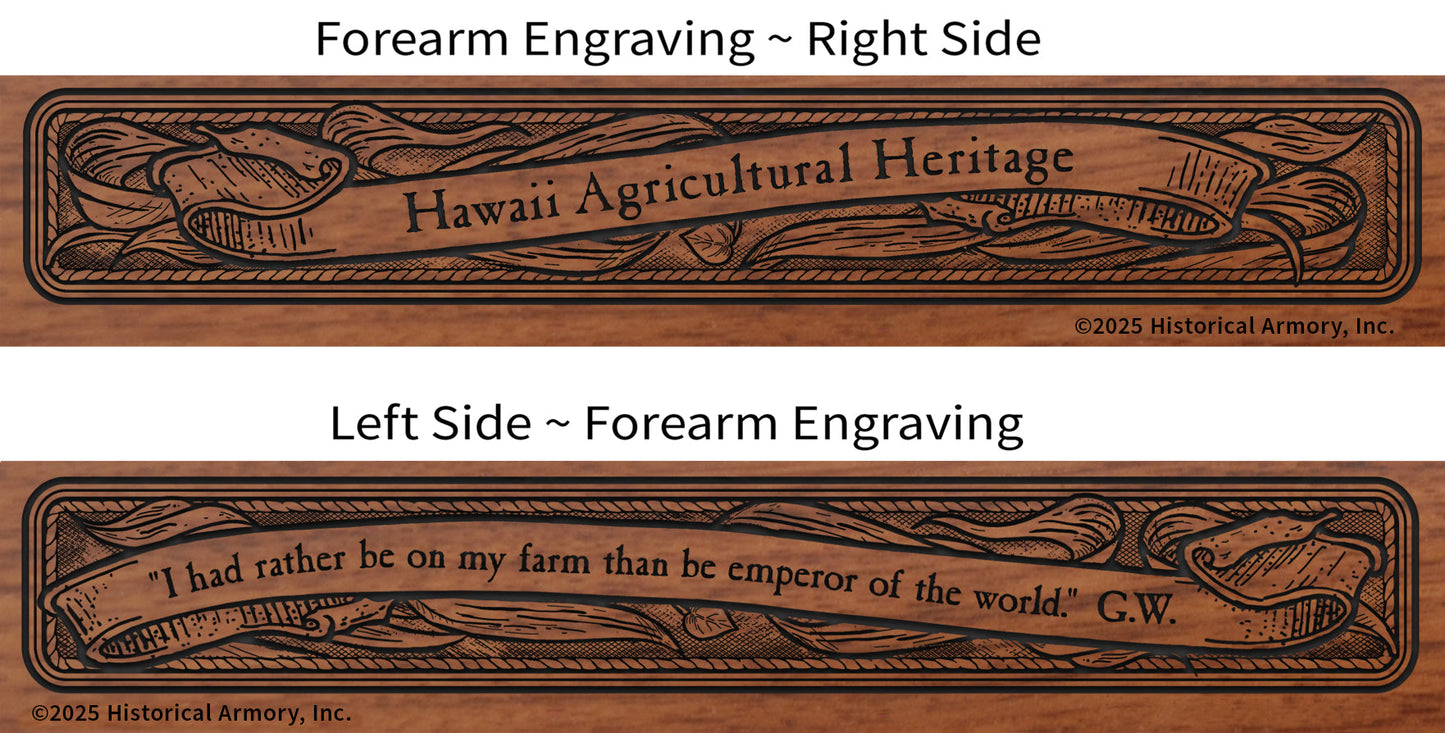 Hawaii Agricultural Heritage Engraved Rifle Forearm
